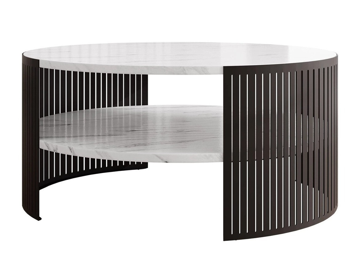 Mesa de centro Civer (Negro + Mármol blanco)