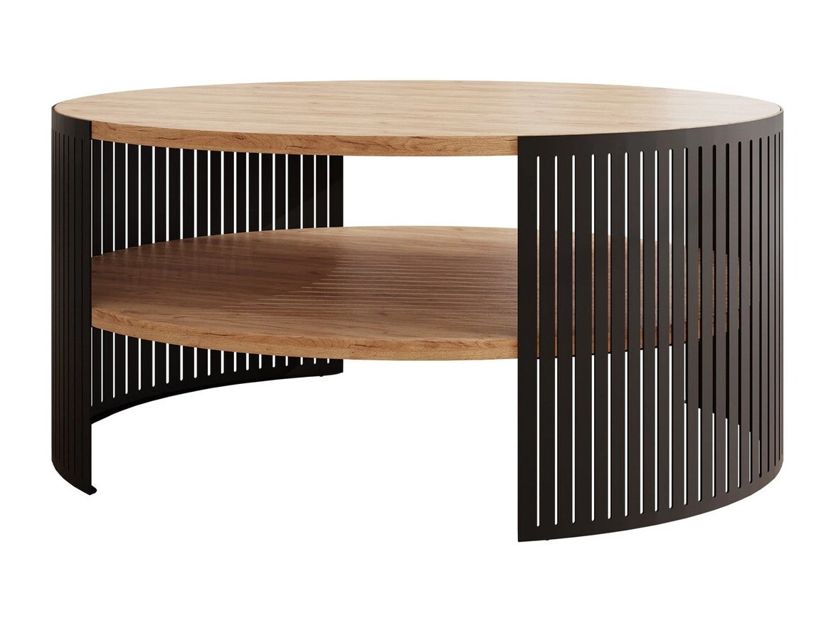 Mesa de centro Civer (Negro + Roble dorado artesanal)