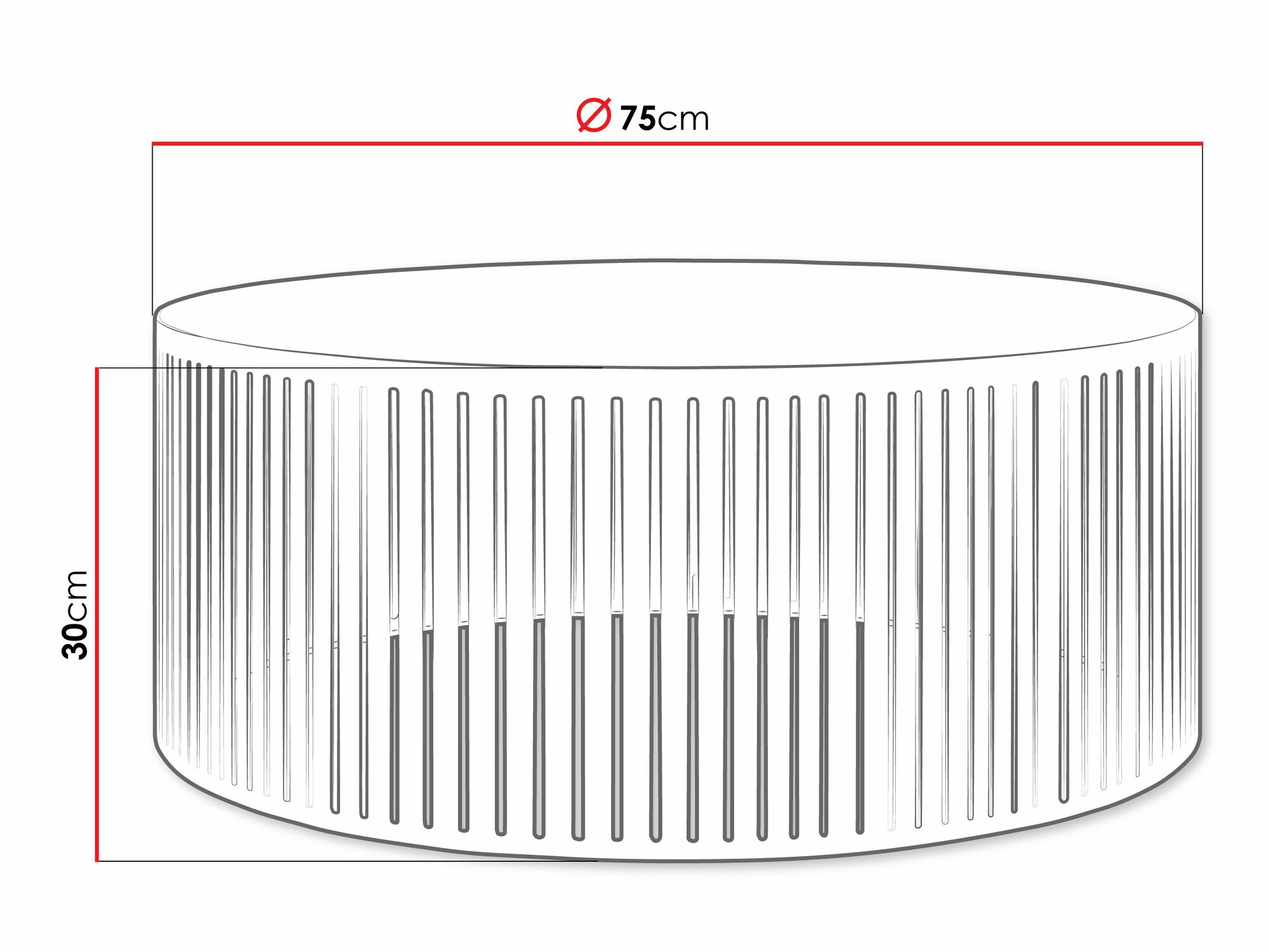 Mesa de centro Oswego 122 (Negro)