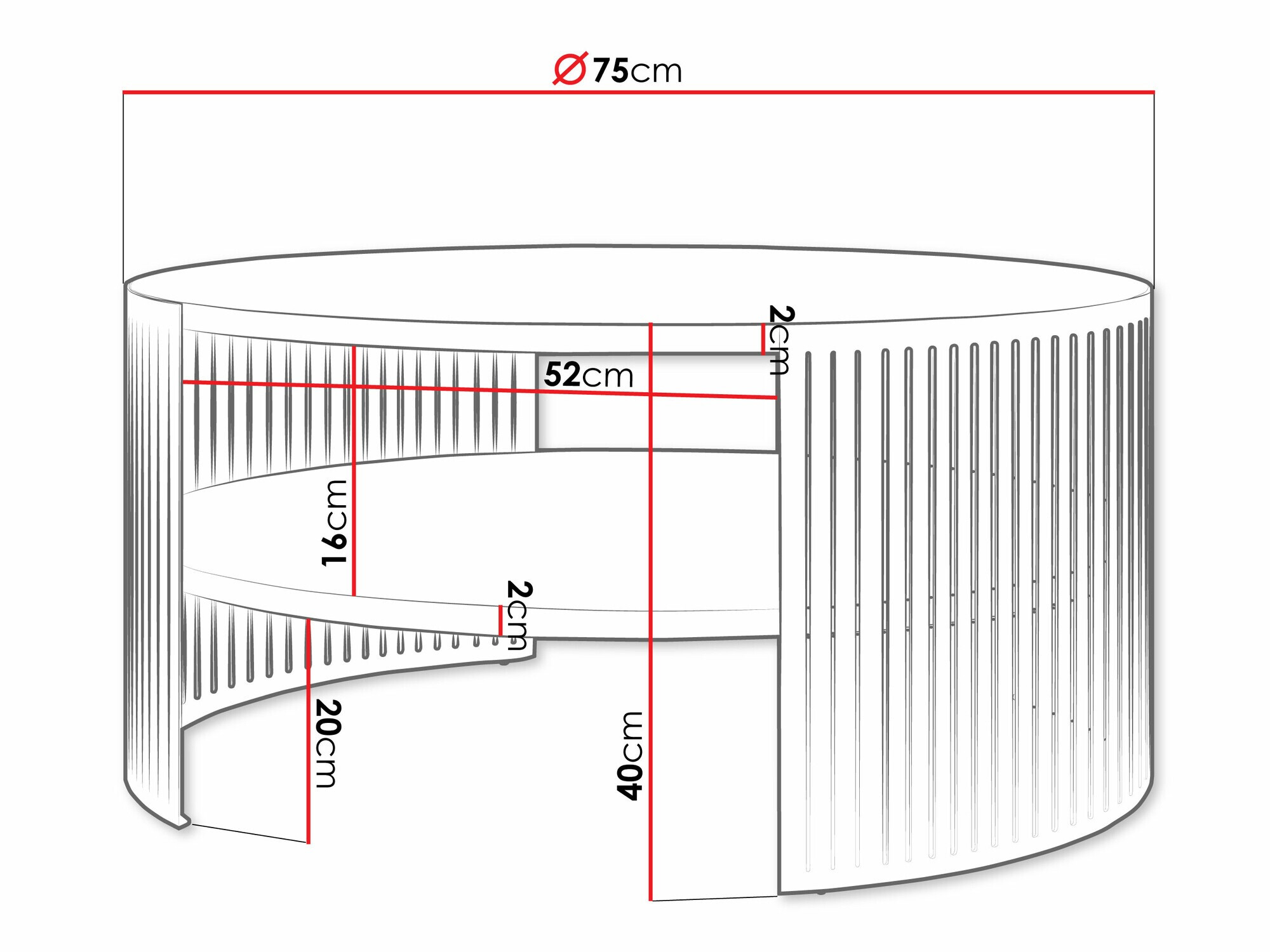 Mesa de centro Sordore 102 (Negro + Mármol blanco)