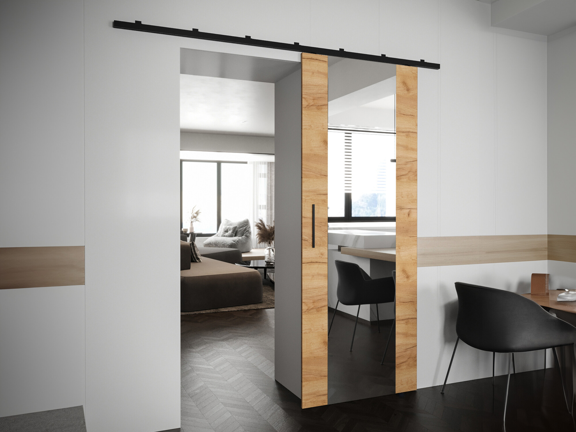Puerta corredera Hartford 486 (Roble dorado artesanal)