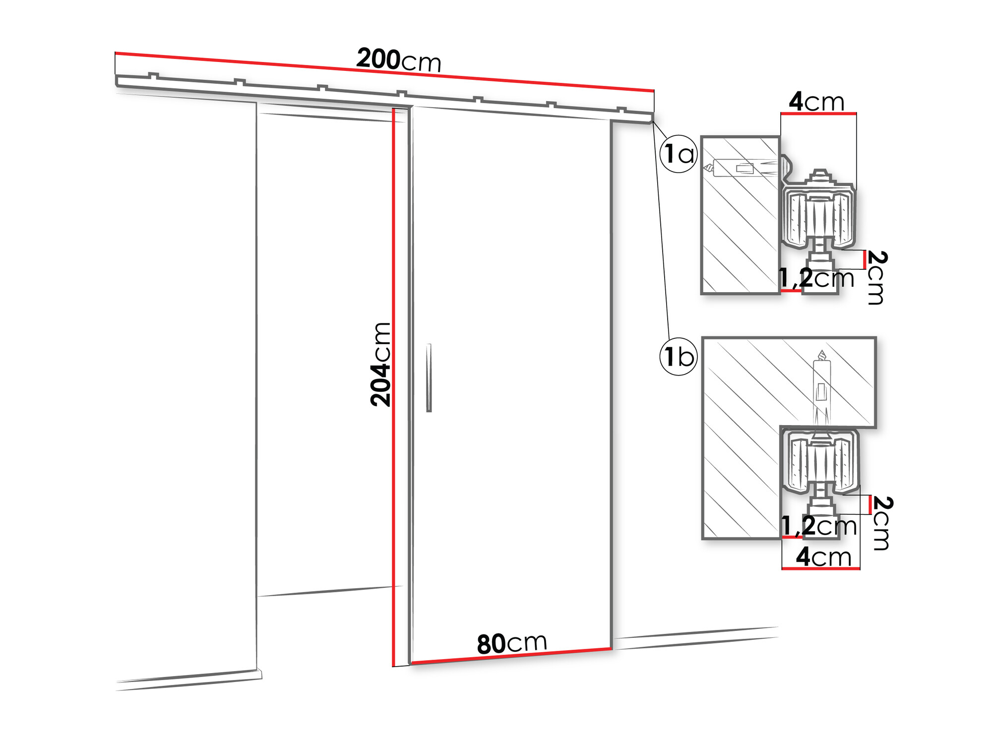 Puerta corredera Hartford 489 (Negro)