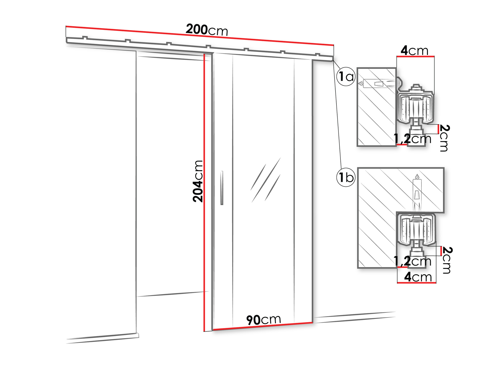 Puerta corredera Hartford 490 (Blanco)