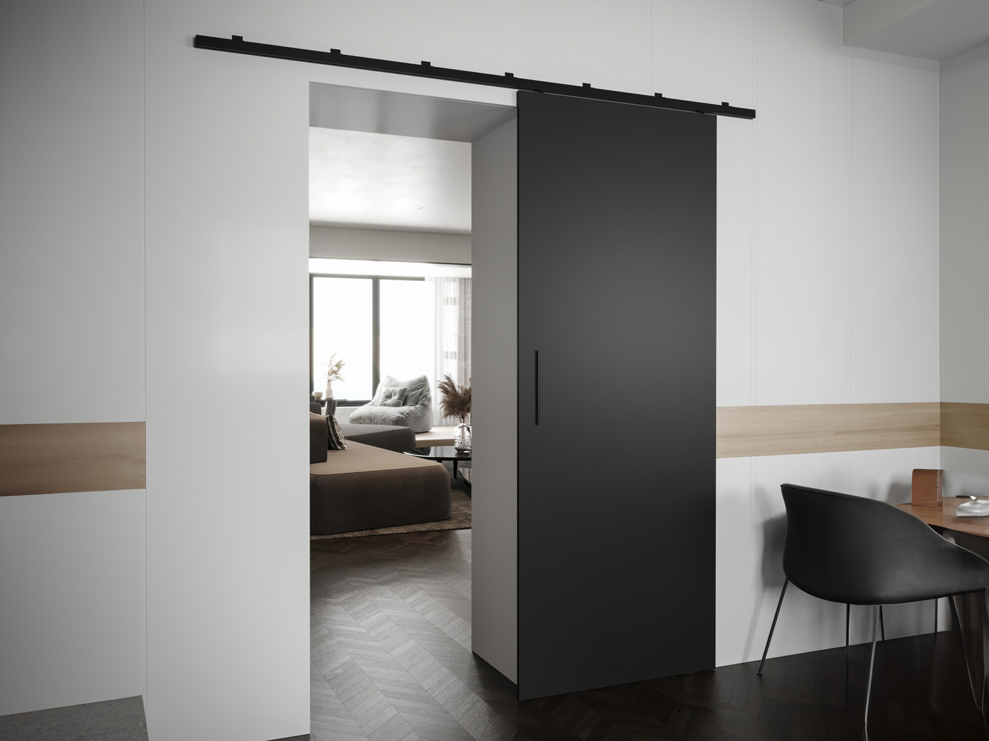 Puerta corredera Hartford 491 (Negro)