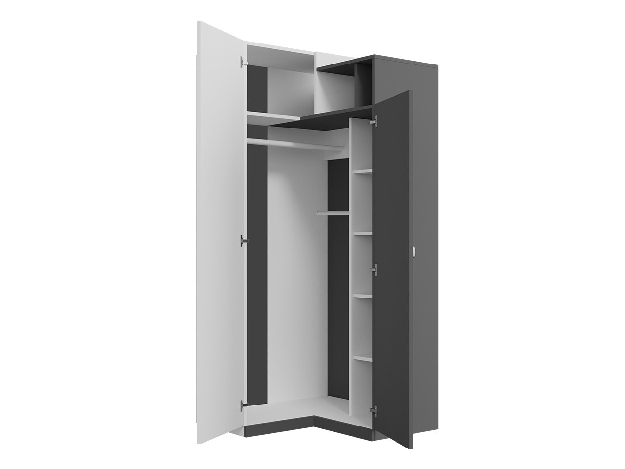 Armario de rincón Omaha F113 (Grafito + Gris)