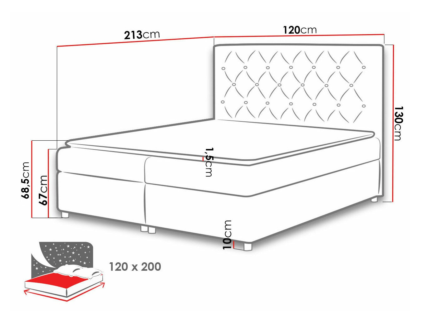 Cama continental Baltimore 112 (Primo 8804)