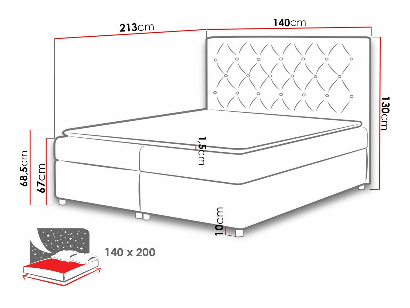 Cama continental Baltimore 112 (Primo 8809)
