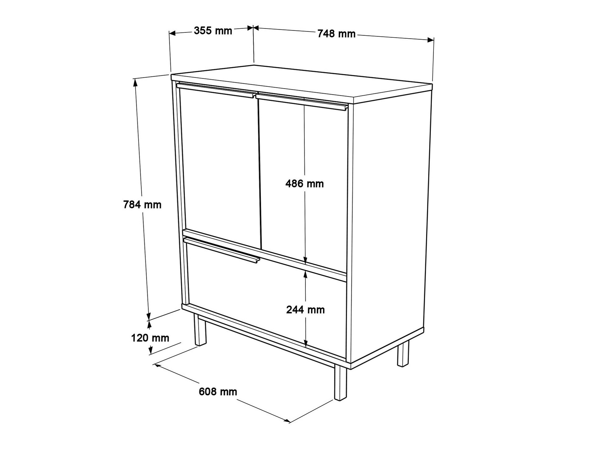 Aparador Fertore 107 (Blanco)
