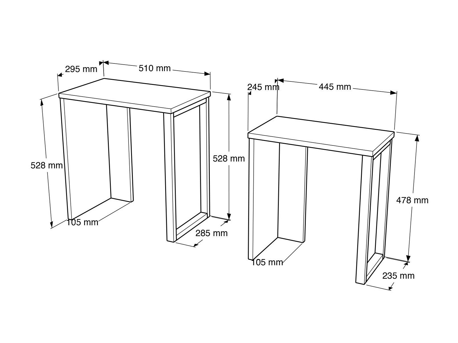 Conjunto de mesas auxiliares Fertore 106 (Blanco)