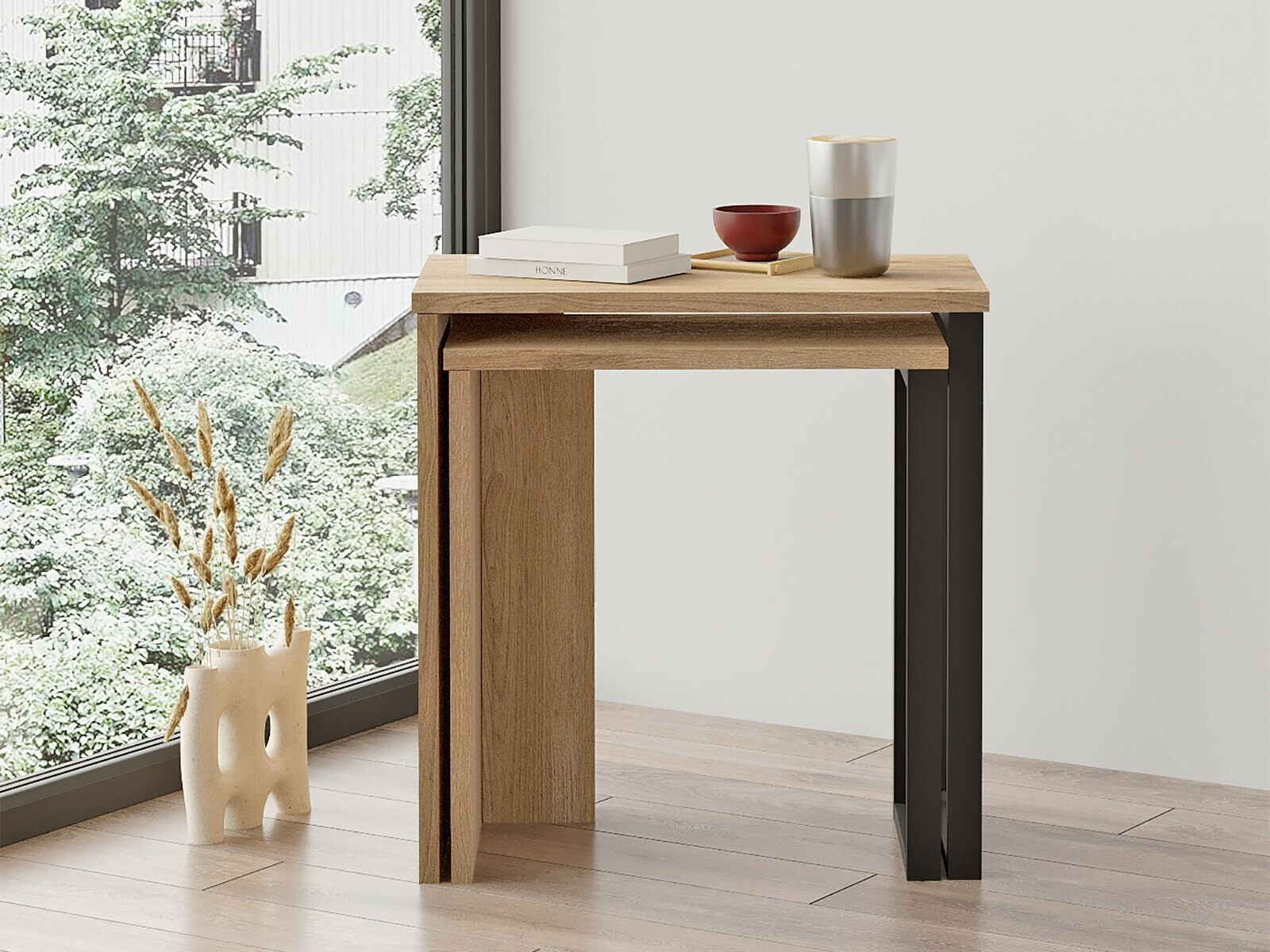 Conjunto de mesas auxiliares Fertore 106 (Nogal)