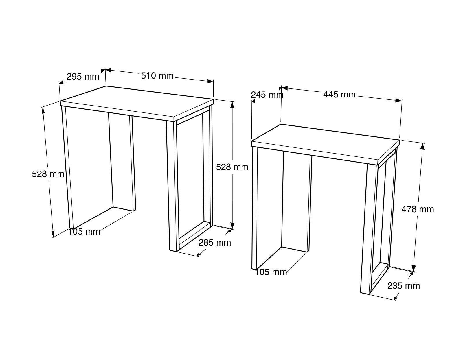 Conjunto de mesas Fertore 106 (Roble)