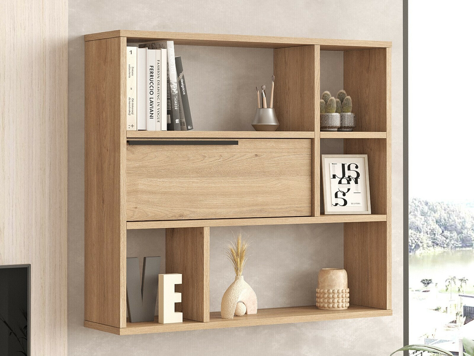 Estantería de pared Fertore 104 (Nogal)