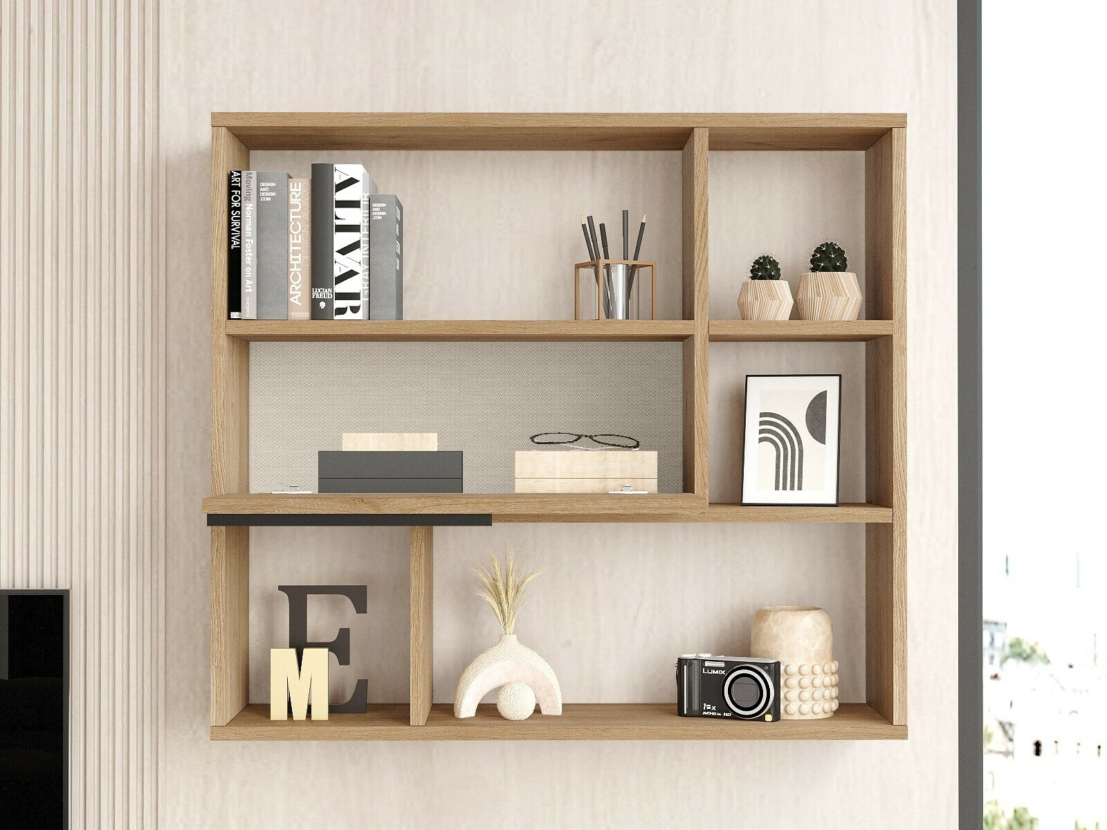 Estantería de pared Fertore 104 (Nogal)