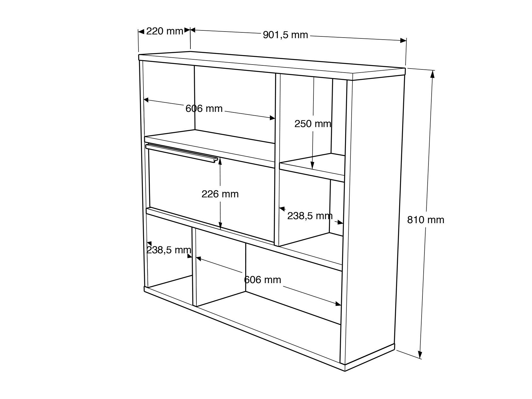 Estantería de pared Fertore 104 (Nogal)