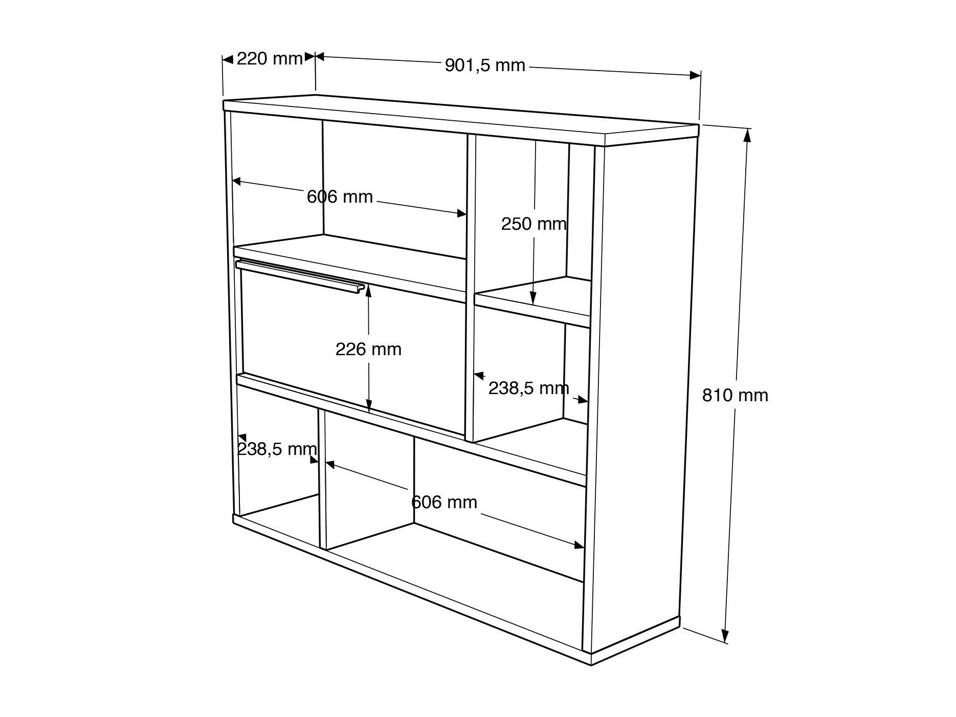 Estantería de pared Fertore 104 (Roble)