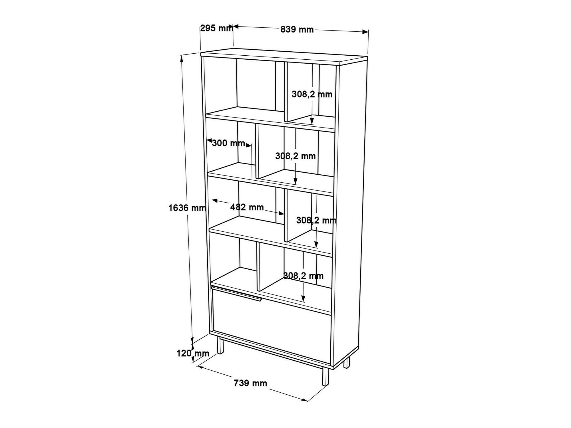 Estantería Fertore 100 (Roble)