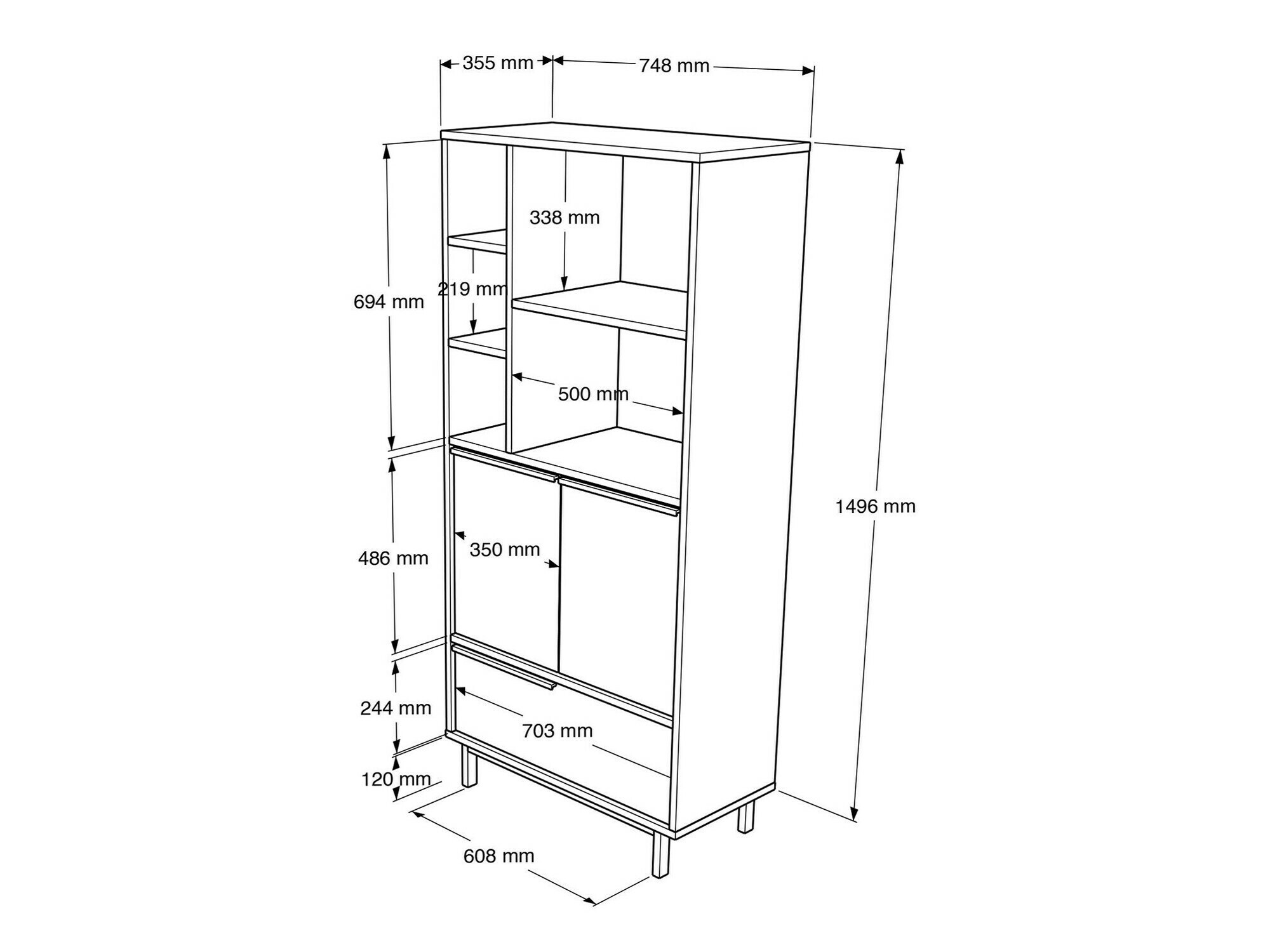 Estantería Fertore 108 (Roble)