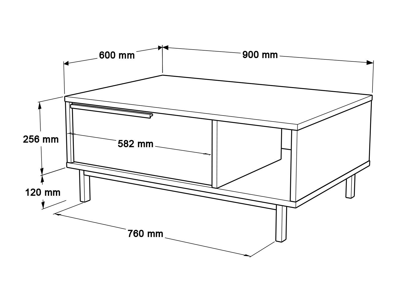Mesa de centro Fertore 102 (Blanco)