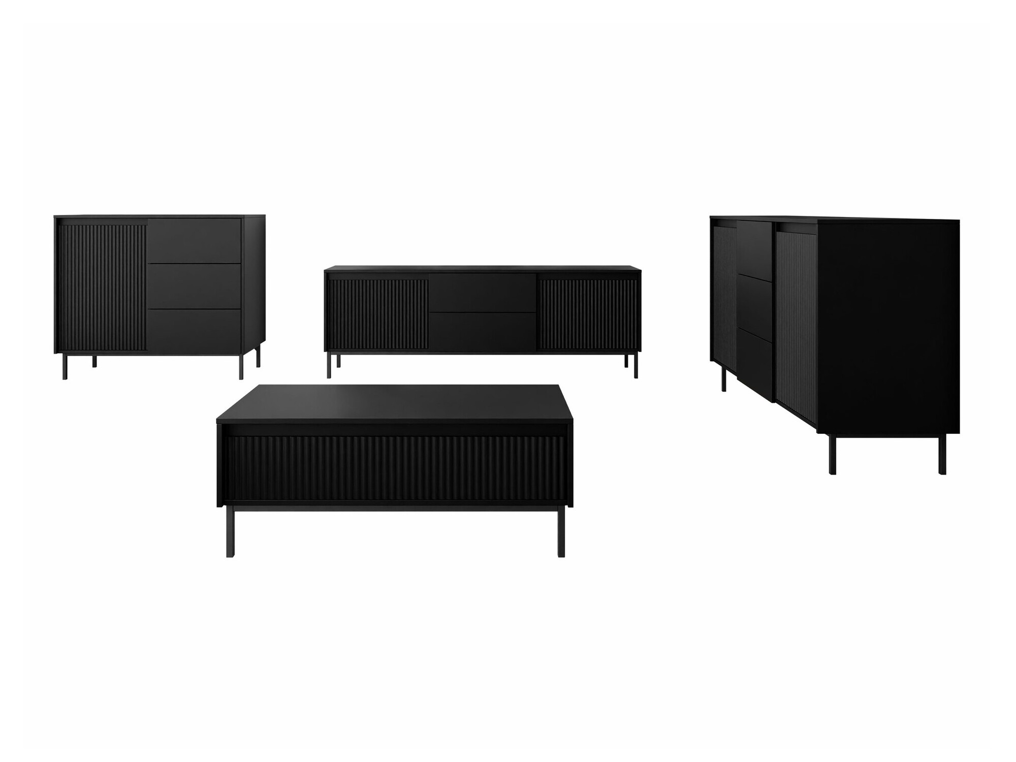 Conjunto de salón Comfivo Delruva II (Negro)