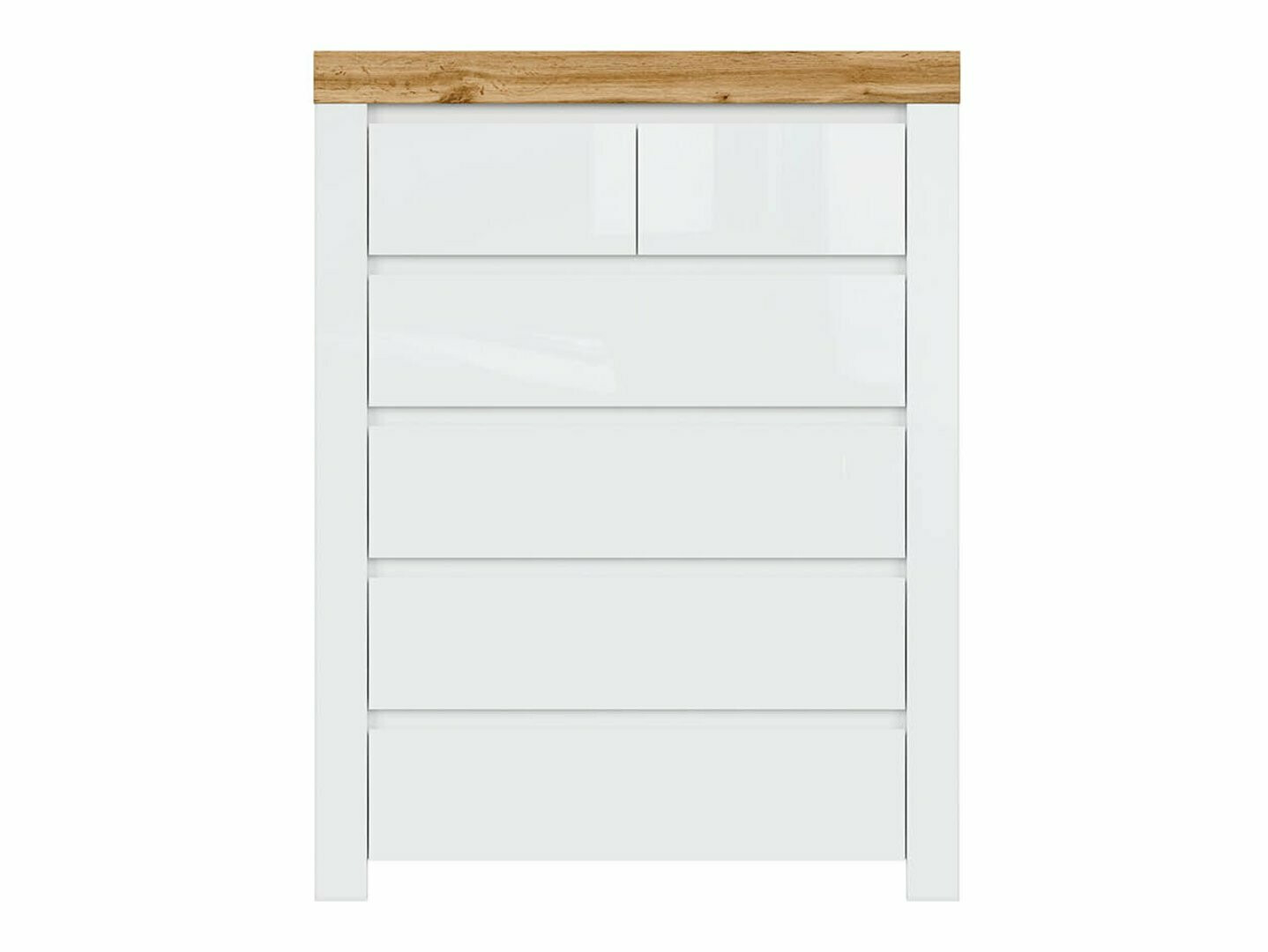 Cómoda Sonsoru 114 (Blanco + Blanco brillante + Roble wotan)