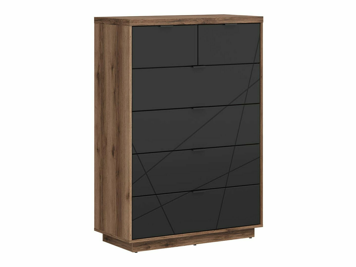 Cómoda Fivale 119 (Roble delano oscuro + Negro mate)