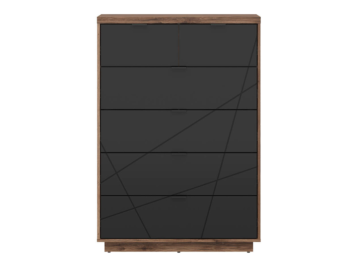 Cómoda Fivale 119 (Roble delano oscuro + Negro mate)