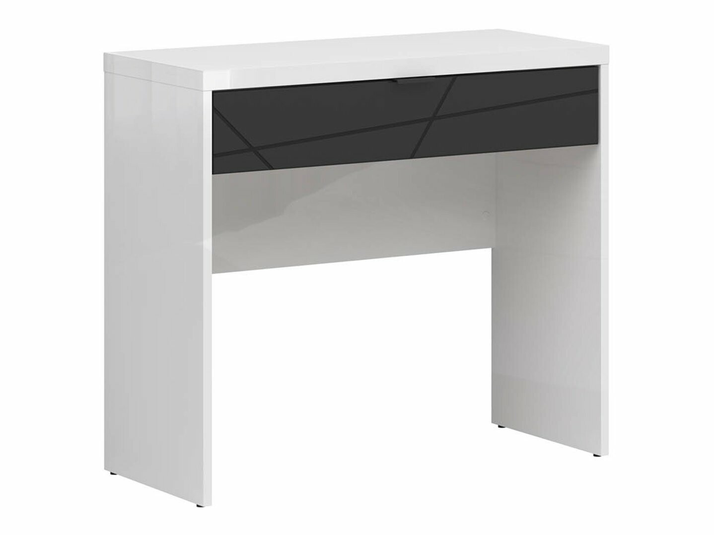 Mesa de oficina Fivale 121 (Blanco brillante + Negro mate)