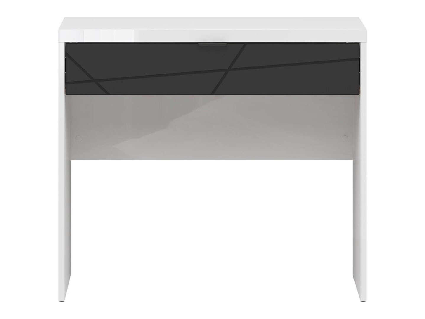 Mesa de oficina Fivale 121 (Blanco brillante + Negro mate)