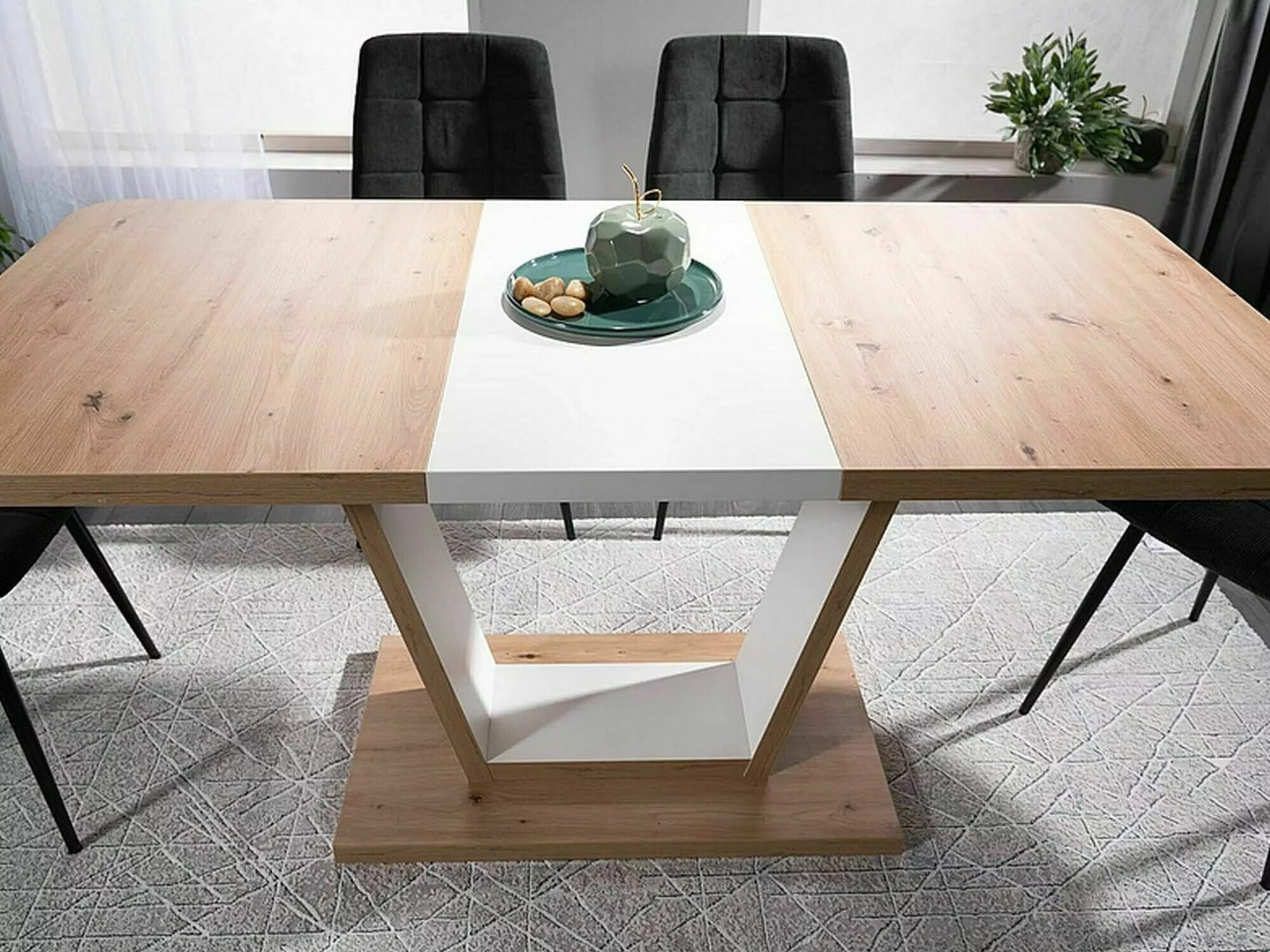 Mesa Detroit 135 (Roble Artisan + Blanco)