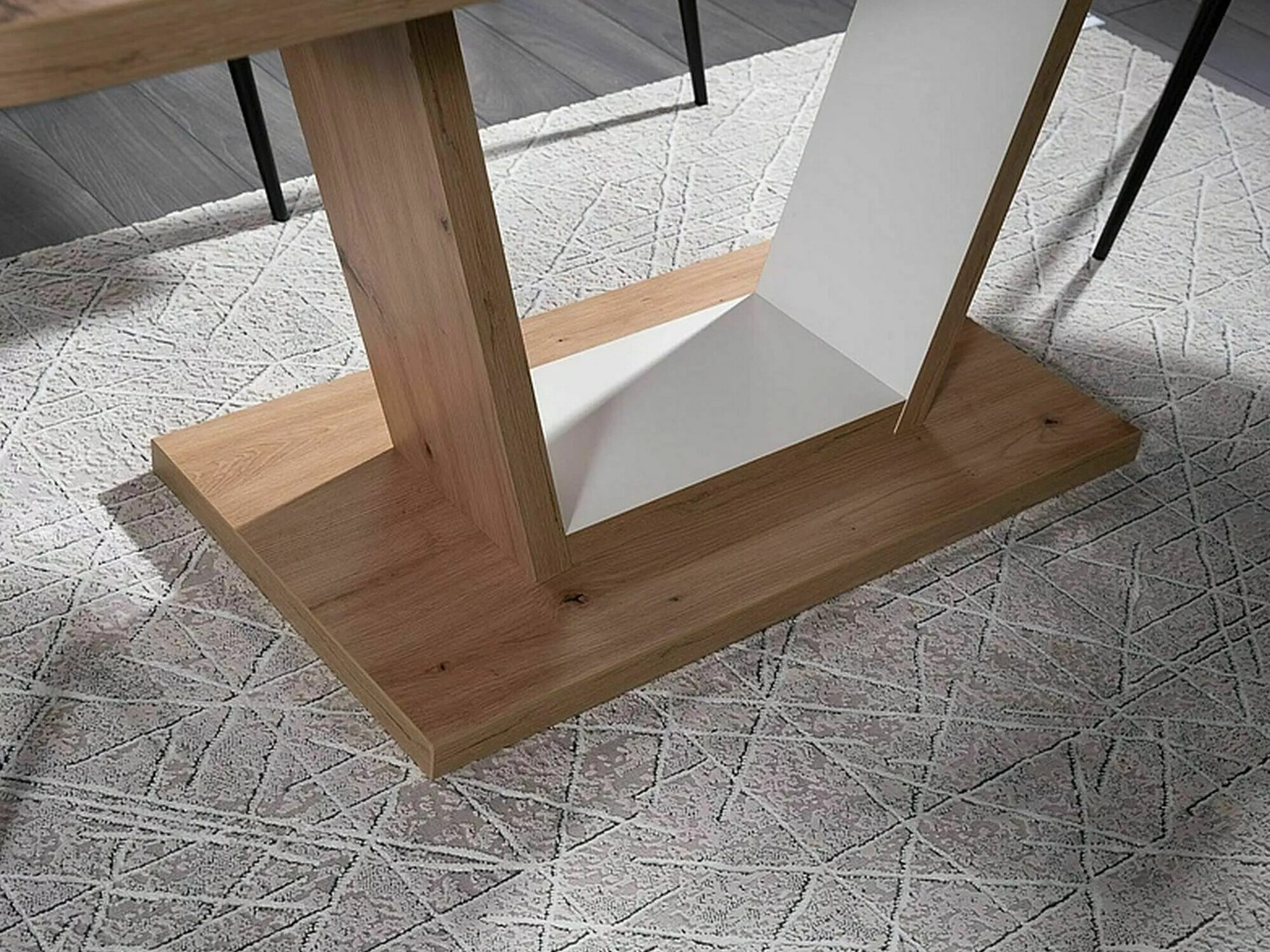 Mesa Detroit 135 (Roble Artisan + Blanco)