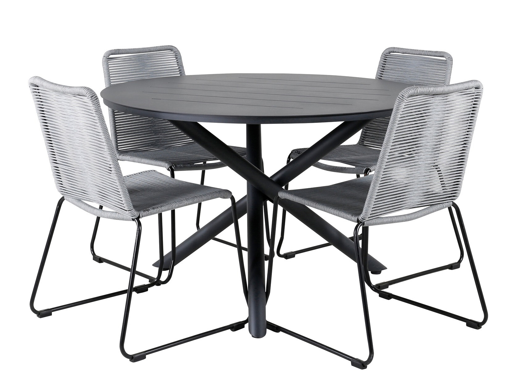 Conjunto de mesa y sillas Dallas 3728 (Gris + Negro)
