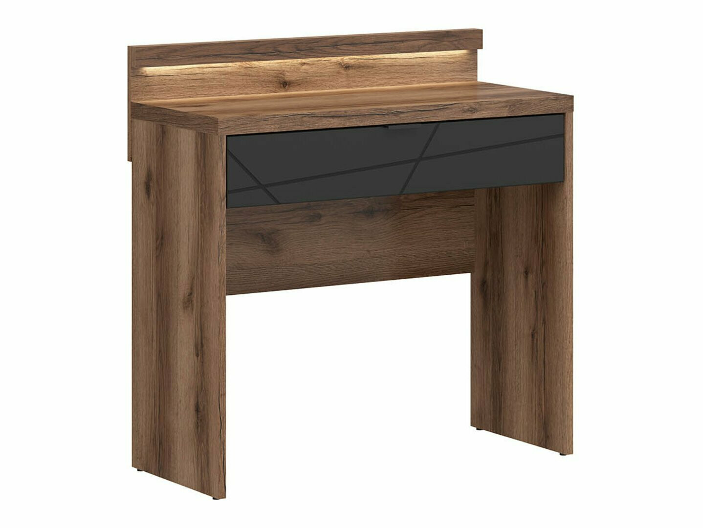 Mesa de oficina Fivale 120 (Roble delano oscuro + Negro mate)