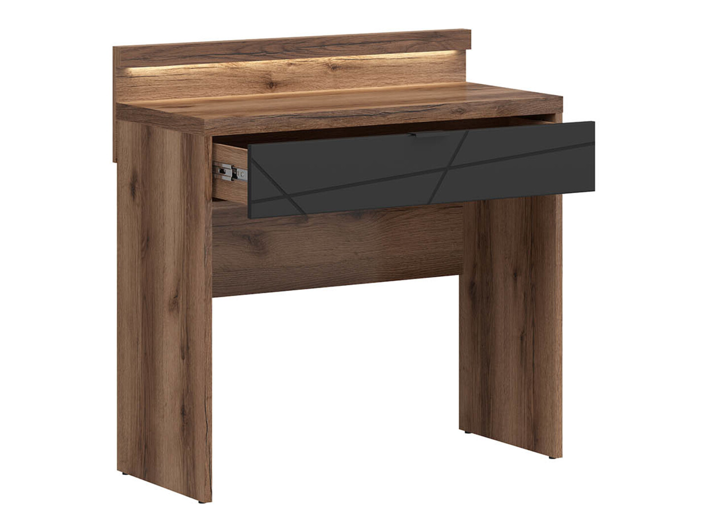 Mesa de oficina Fivale 120 (Roble delano oscuro + Negro mate)