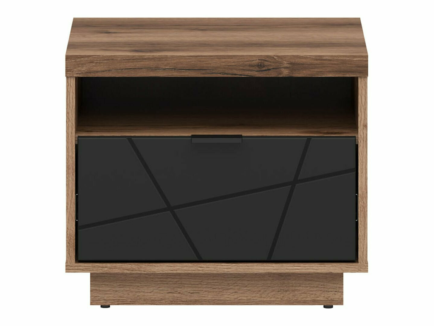 Mesilla de noche Fivale 115 (Roble delano oscuro + Negro mate)