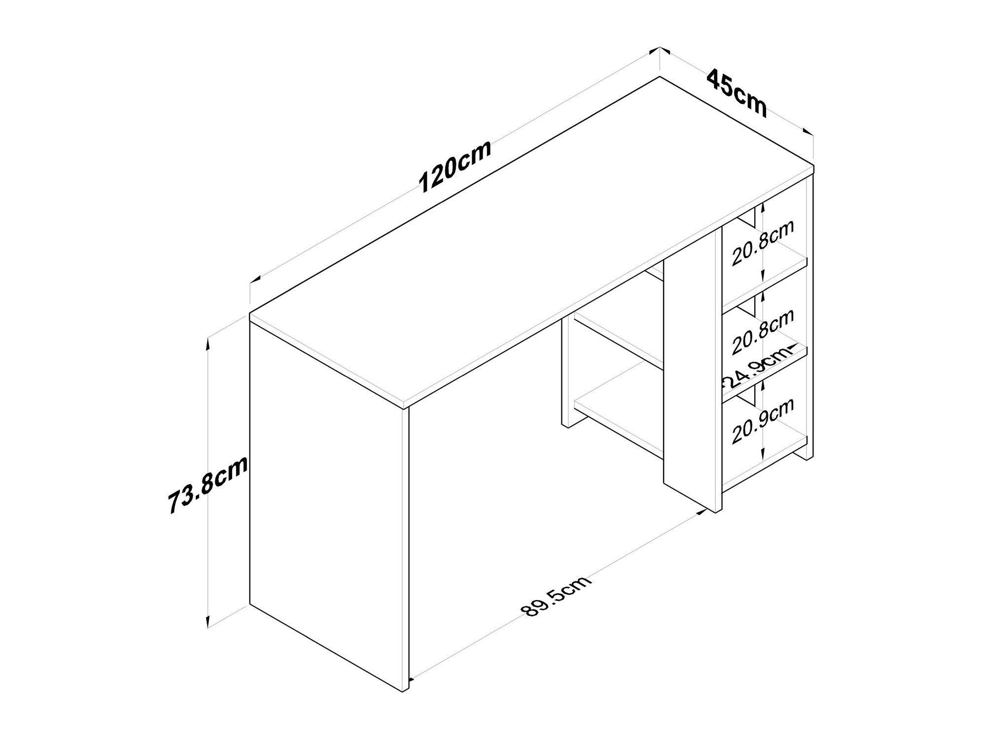 Mesa de oficina Catdelu 109 (Antracita + Nogal)