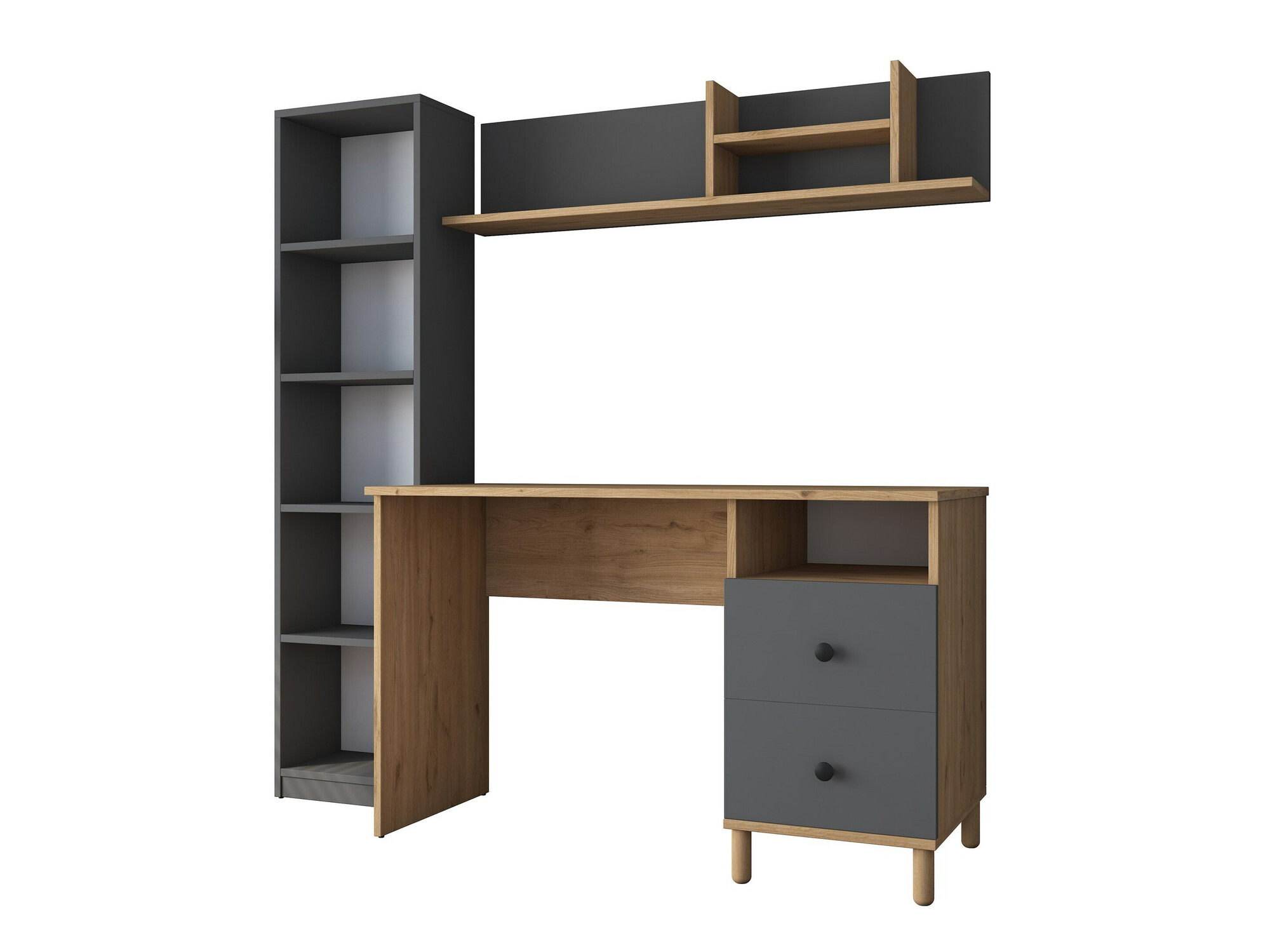 Conjunto para oficina en casa Catdelu 107 (Nogal + Antracita)