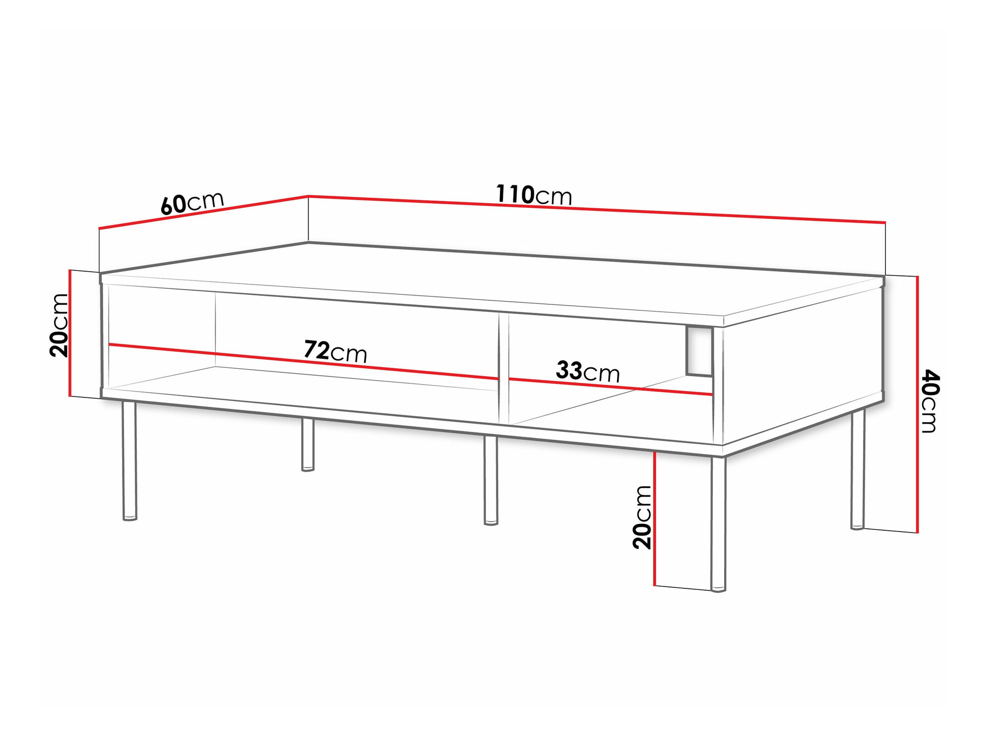 Mesa de centro Celra (Blanco)
