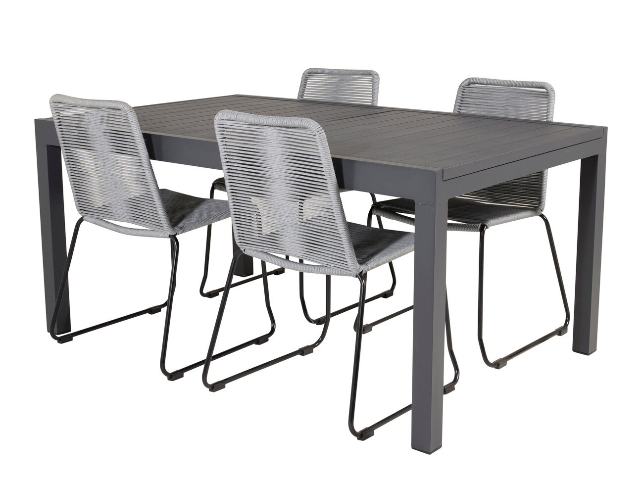 Conjunto de mesa y sillas Dallas 3783 (Gris + Negro)