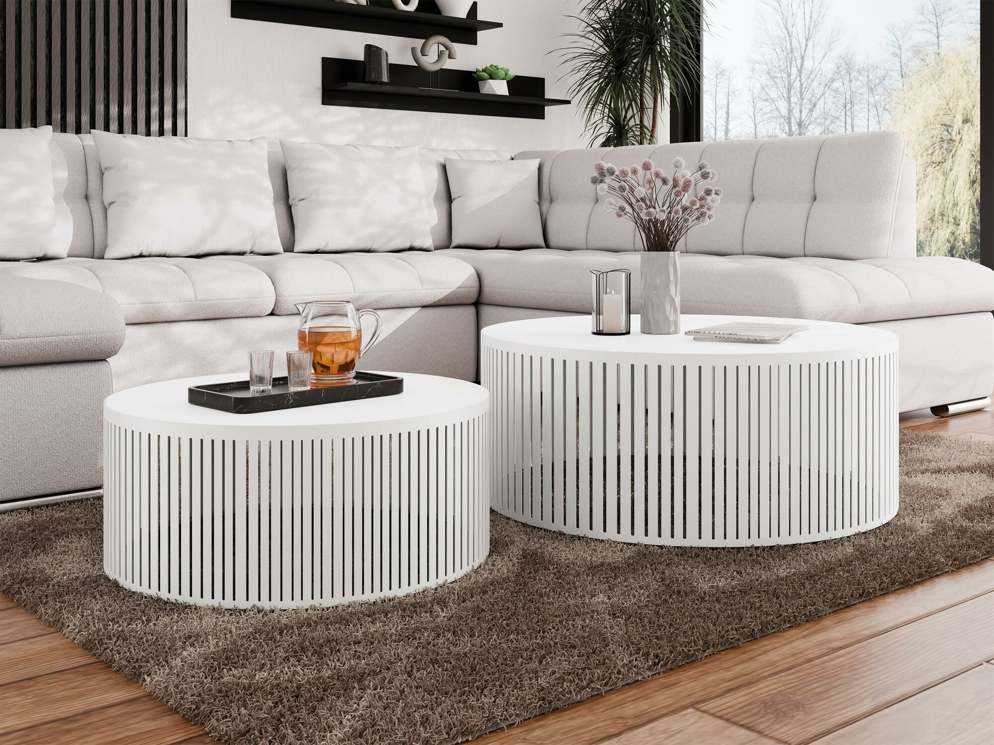 Conjunto mesa de centro Prunis (Blanco)