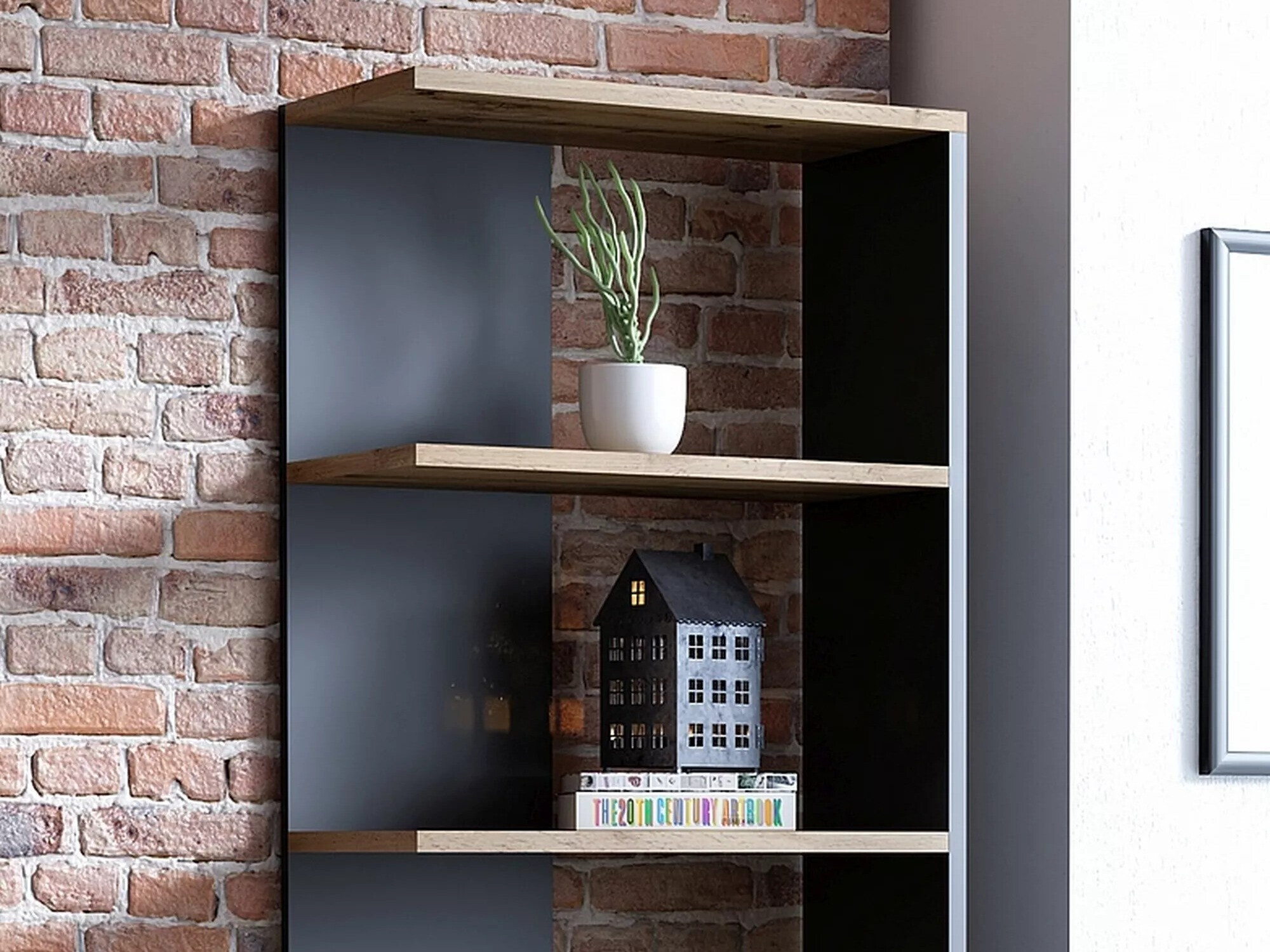 Estantería Detroit 151 (Negro + Roble wotan)