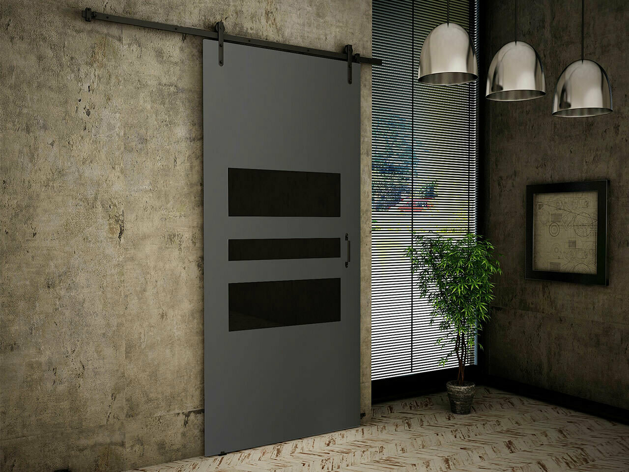 Puerta corredera Dover 162 (Antracita + Negro)