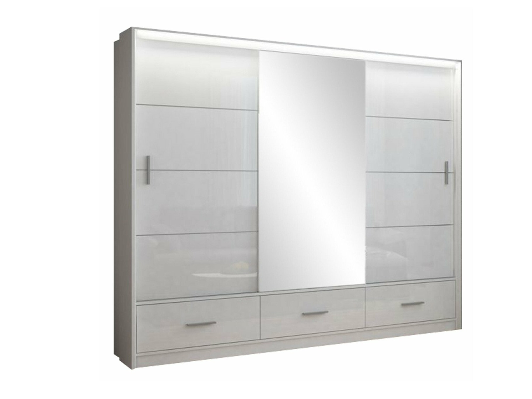 Armario Honolulu 203 (Blanco brillante + Blanco)