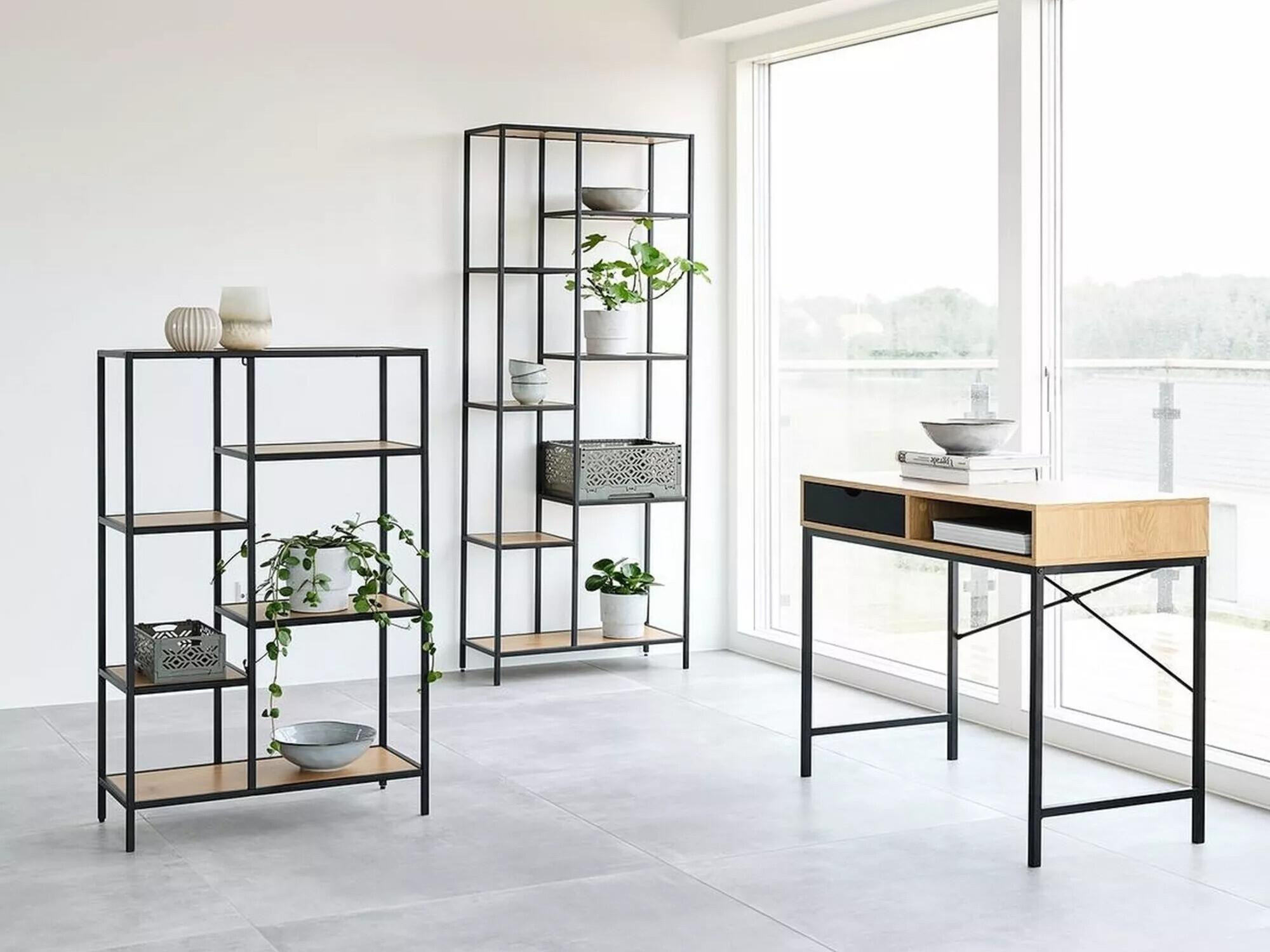 Estantería Detroit 166 (Negro + Roble)