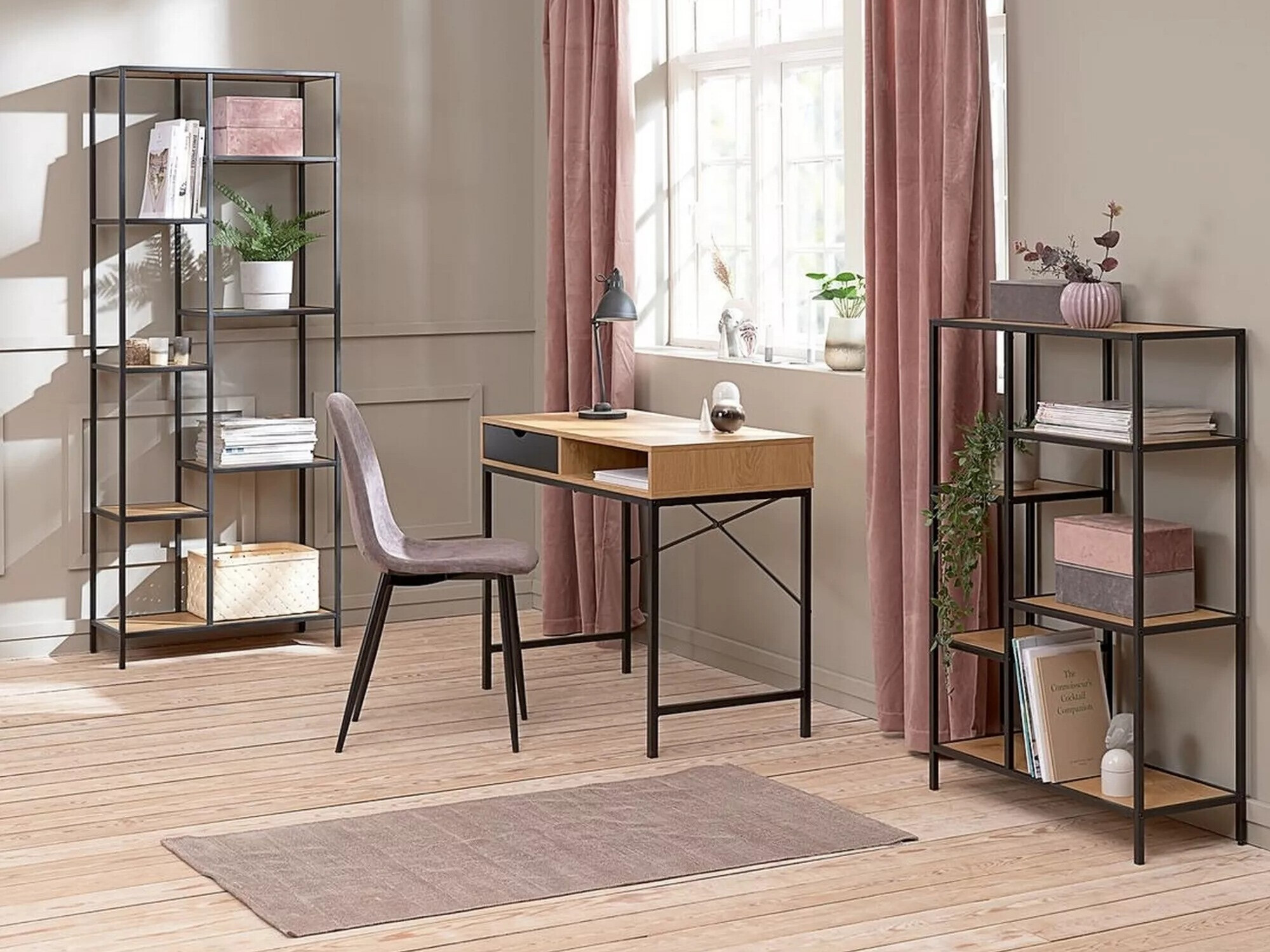 Estantería Detroit 166 (Negro + Roble)