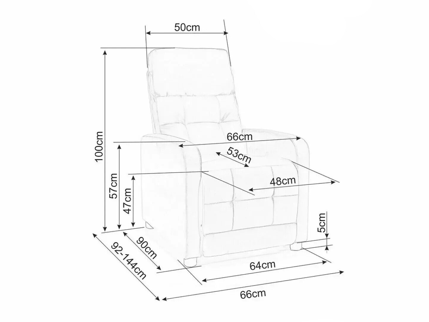 Sillón reclinable Detroit 197 (De color marrón claro)