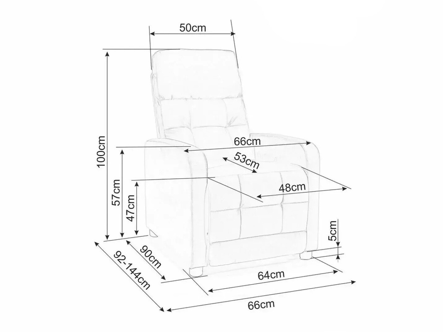 Sillón reclinable Detroit 197 (Gris)