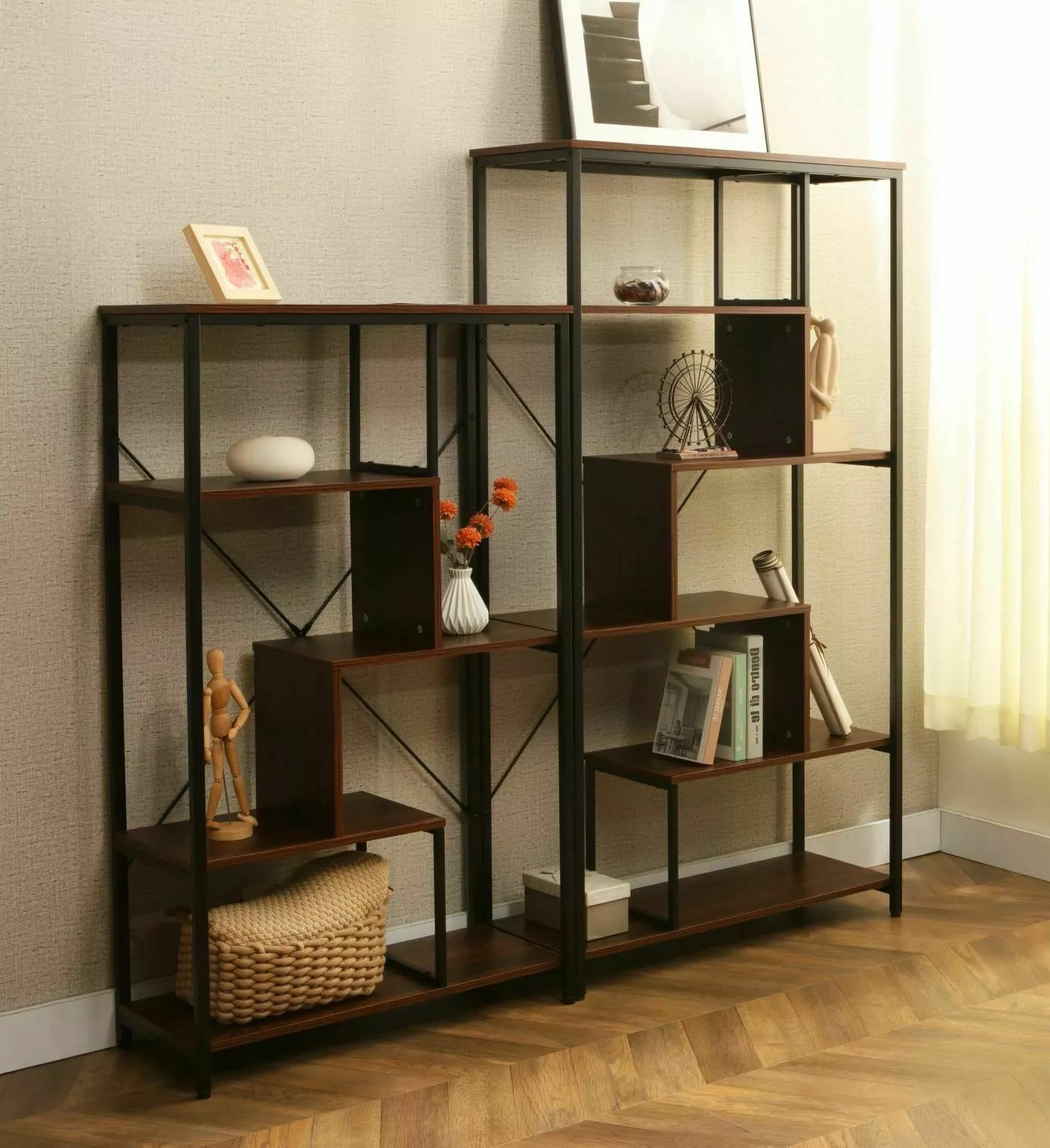 Estantería Detroit 235 (Nogal + Negro)