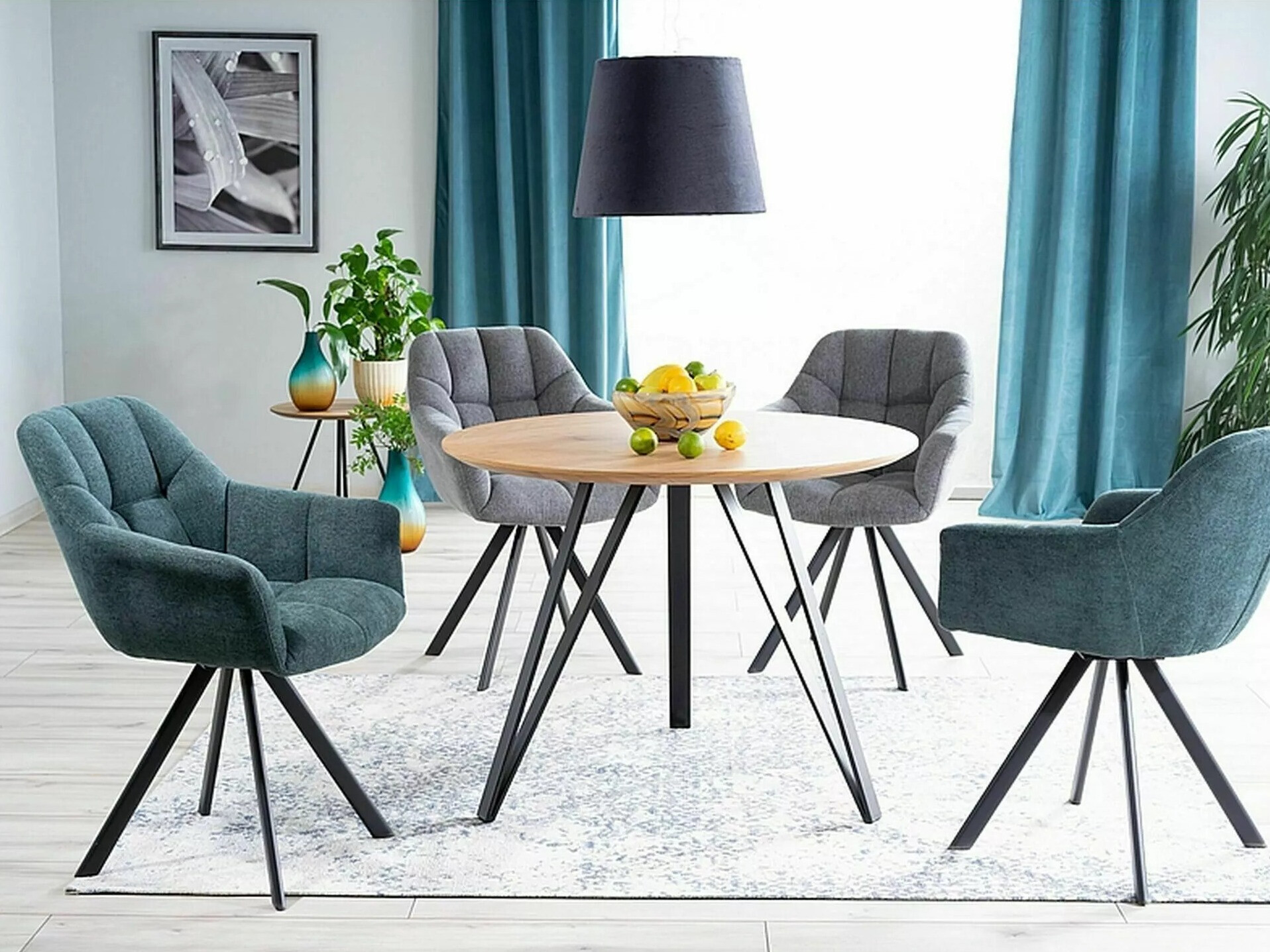 Mesa Detroit 251 (Negro + Roble)