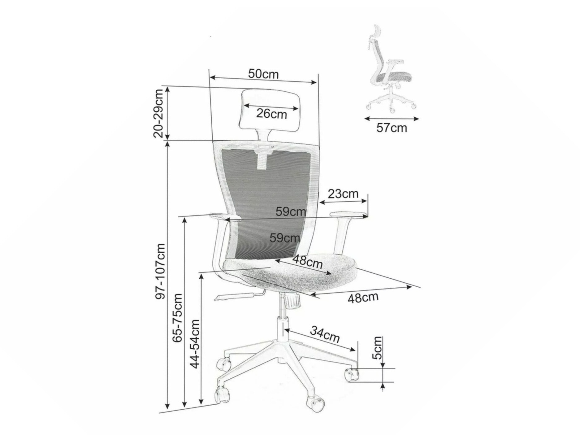 Silla de oficina Detroit 270 (Negro + Amarillo)