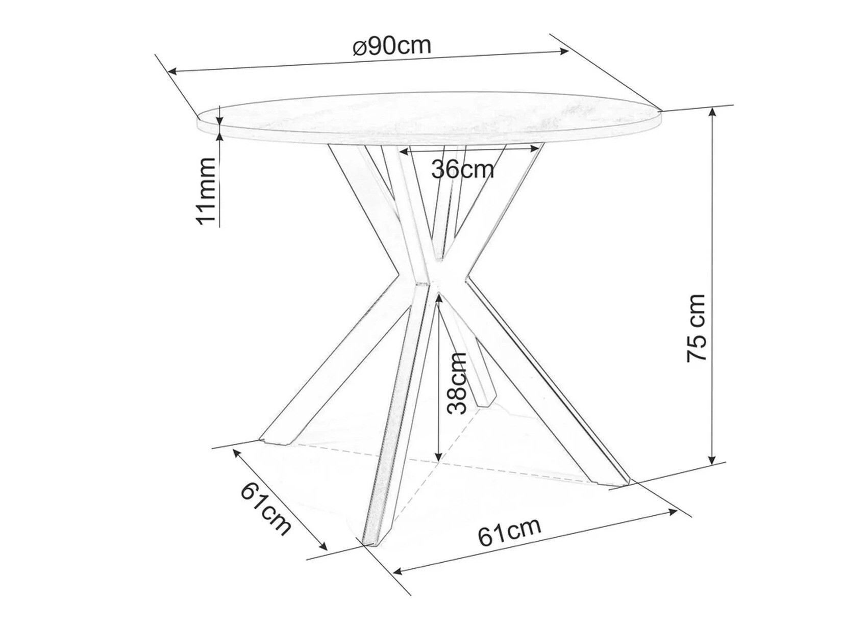 Mesa Detroit 271 (Mármol gris)